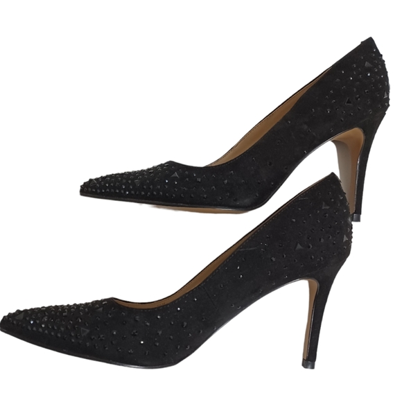 Mark Fisher Delta-R black rhinestone heels - Picture 4 of 8